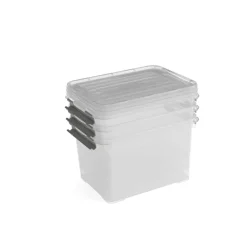 Opbergboxen-Curver Handy+ Opbergbox - 20L - 3 stuks - Transparant met deksel