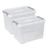 Opbergboxen-Curver Handy+ Opbergbox - 65L - 2 stuks - Transparant met deksel