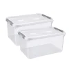 Curver Handy+ Opbergbox - 50L - 2 stuks - Transparant met deksel