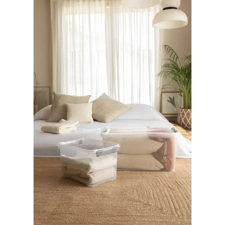 Curver Handy+ Opbergbox - 50L - 2 stuks - Transparant met deksel