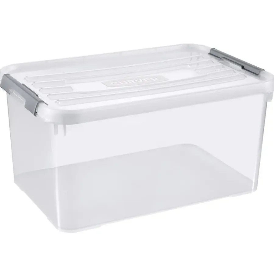 Curver Handy+ Opbergbox - 50L - 2 stuks - Transparant met deksel