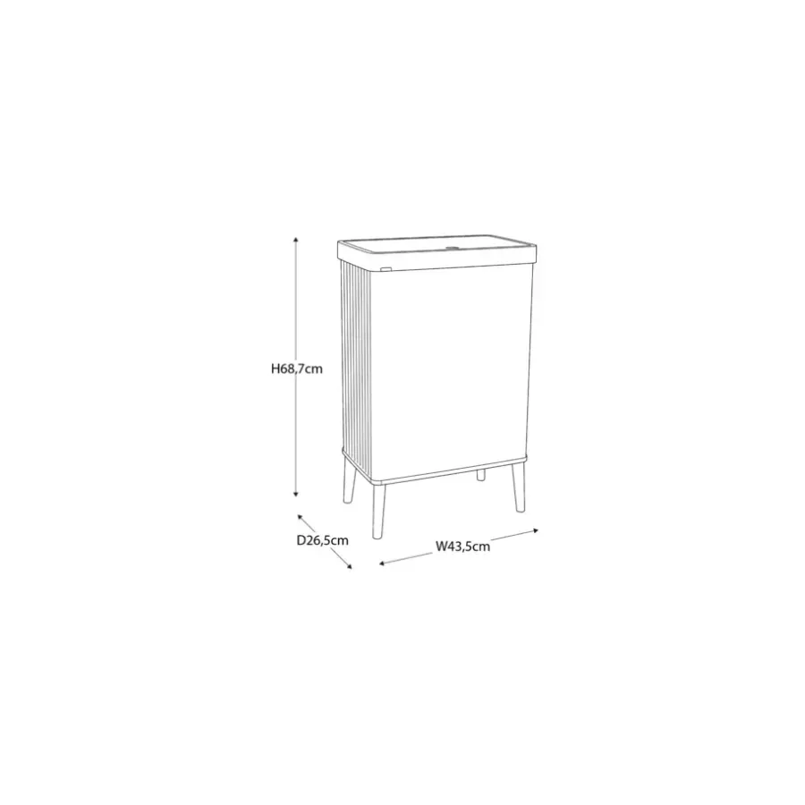 Curver Verto High 54L prullenbak - Grijs - 44x27x69cm