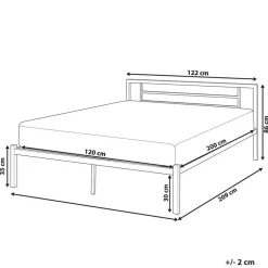 Leen Bakker CUSSET - Tweepersoonsbed - Zwart - 120 x 200 cm - Metaal