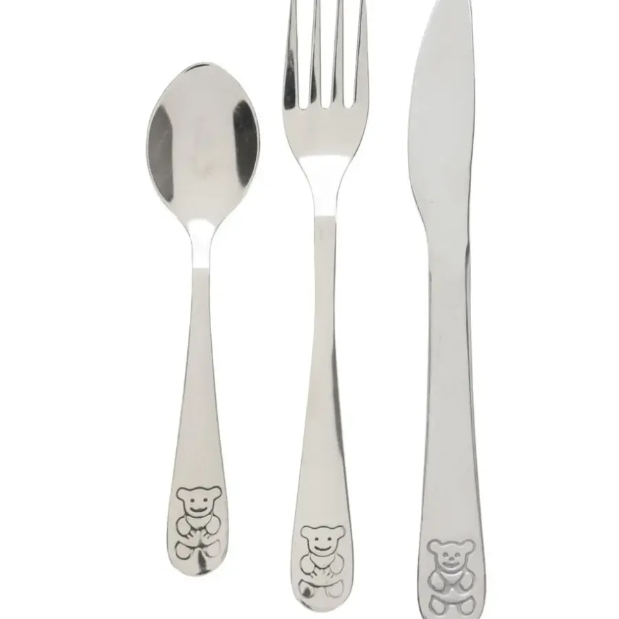 Excellent Houseware Cutlery for Kids bestekset met beer - 3-delig - RVS - kinderen