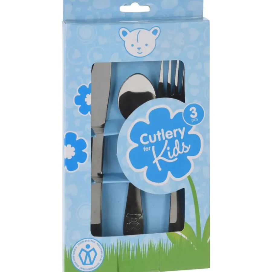 Excellent Houseware Cutlery for Kids bestekset met beer - 3-delig - RVS - kinderen