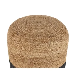 Beliani DALAMA - Poef - Zwart - 46 cm - Katoen
