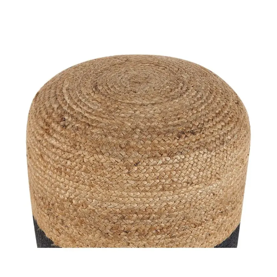 Beliani DALAMA - Poef - Zwart - 46 cm - Katoen