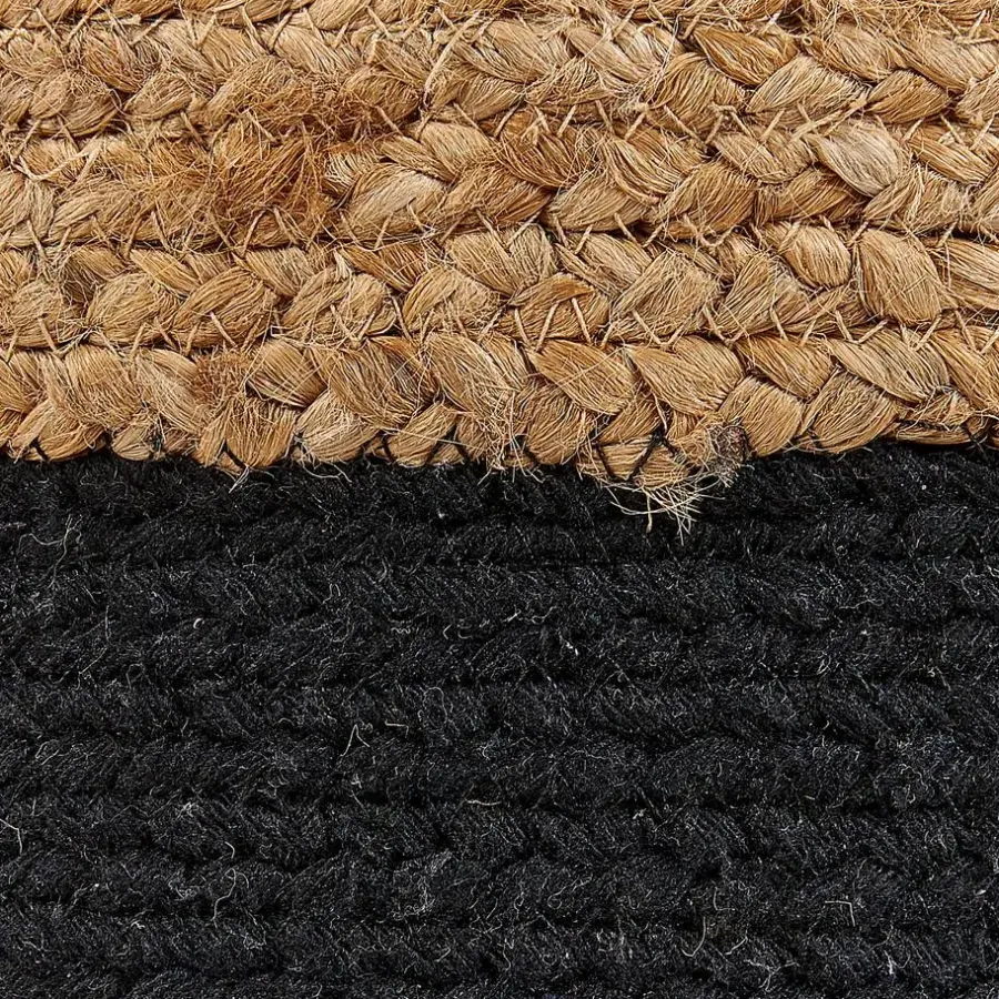 Beliani DALAMA - Poef - Zwart - 46 cm - Katoen