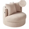 Fauteuils-Beliani DALBY - Fauteuil - Beige - Bouclé