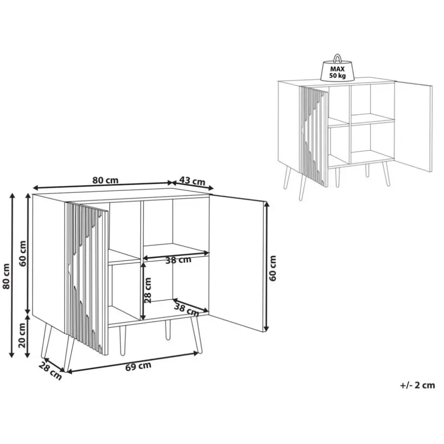 Leen Bakker DALCROSS - Dressoir - Lichte houtkleur - MDF