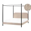Kinderbedden-Beliani DANNEMOIS - Tweepersoonsbed - Taupe - 160x200 cm - Bouclé