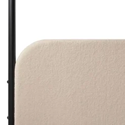 Kinderbedden-Beliani DANNEMOIS - Tweepersoonsbed - Taupe - 160x200 cm - Bouclé