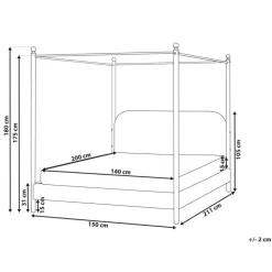 Beliani DANNEMOIS - Tweepersoonsbed - Beige - 140x200 cm - Bouclé