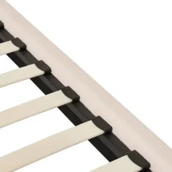 Beliani DANNEMOIS - Tweepersoonsbed - Beige - 140x200 cm - Bouclé