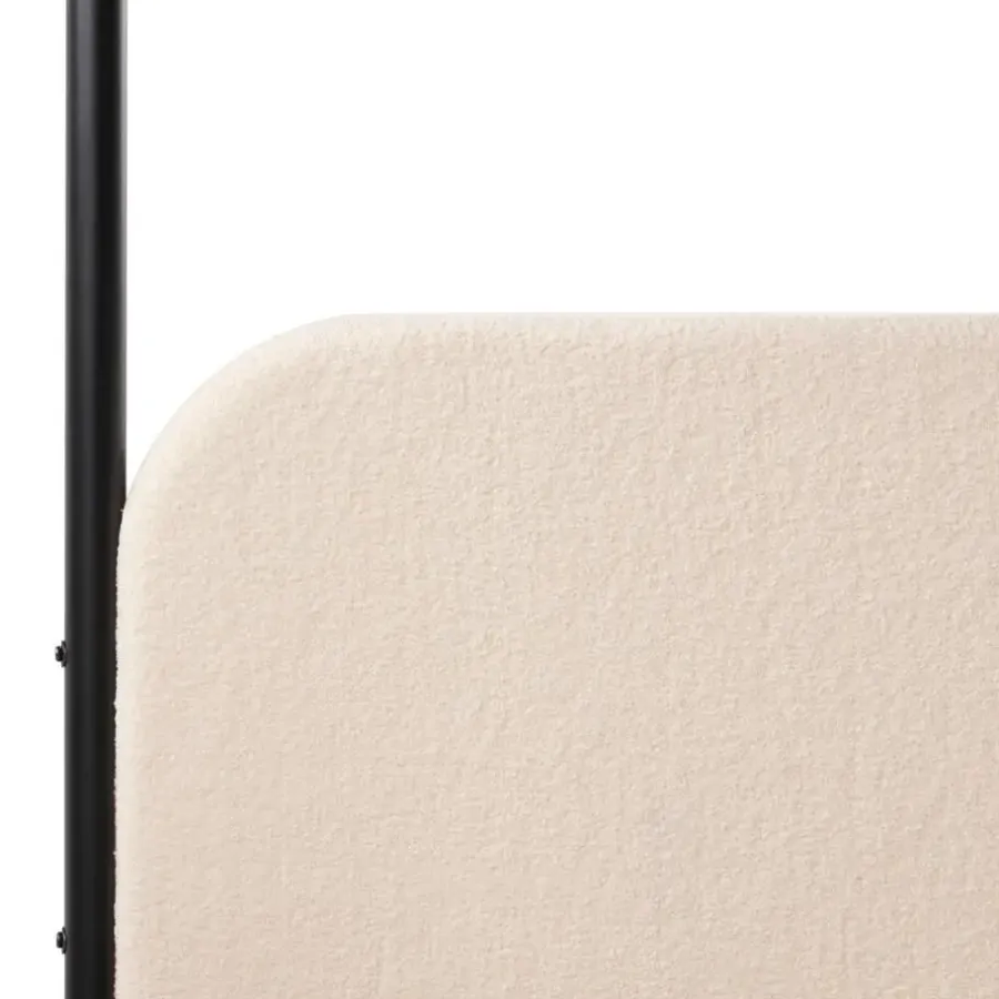 Beliani DANNEMOIS - Tweepersoonsbed - Beige - 140x200 cm - Bouclé