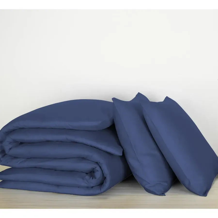 Lits-Jumeaux Dekbedovertrekken-De Witte Lietaer Dekbedovertrek Katoen Satijn Olivia- 240 x 220 cm - Blauw