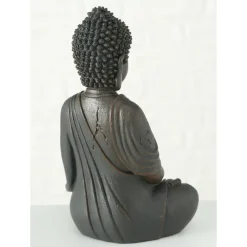 Deco by Boltze Boeddha beeld Zen - donkerbruin - 13 x 10 x 20 cm