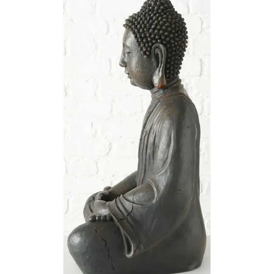 Beelden-Deco by Boltze Boeddha beeld Zen - antiek grijs - 34 x 45 x 70 cm