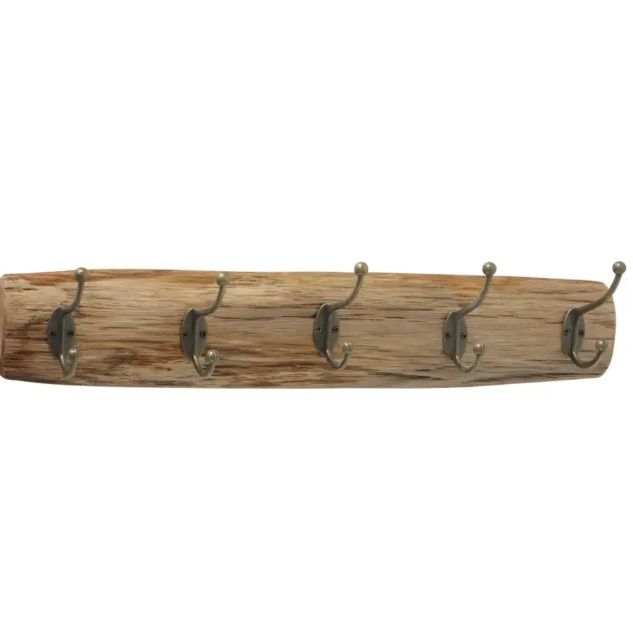Kapstokken-Deco by Boltze Kapstok met 5 haken - hout/metaal - 55 cm