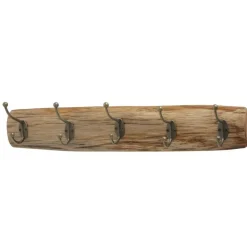 Kapstokken-Deco by Boltze Kapstok met 5 haken - hout/metaal - 55 cm