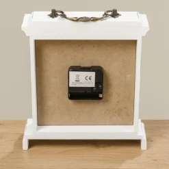 Klokken-Deco by Boltze Tafelklok St James - wit - H23 cm - glas/hout