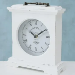 Klokken-Deco by Boltze Tafelklok St James - wit - H23 cm - glas/hout