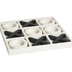Leen Bakker Deco object Game - zwart/off-white - 30x30 cm