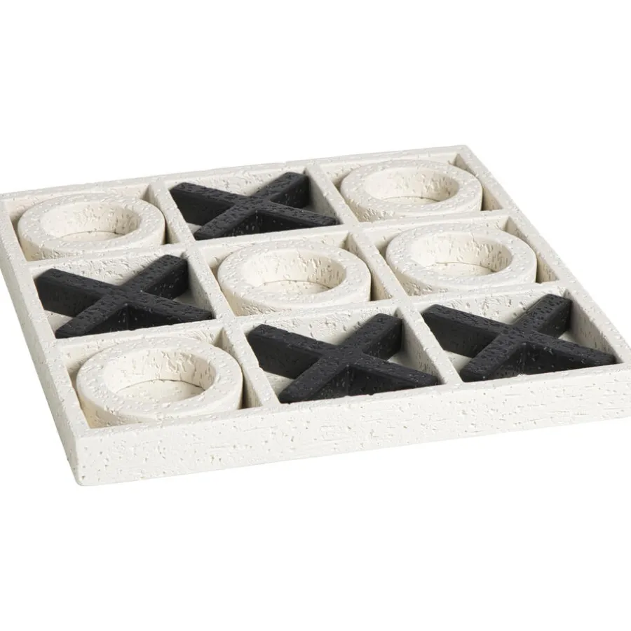 Leen Bakker Deco object Game - zwart/off-white - 30x30 cm