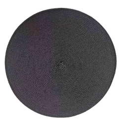 Placemats-Leen Bakker Deco onderlegger Arianne - zwart - Ø38 cm (1 stuk)