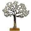 Merkloos Decoratie levensboom - Tree of Life - aluminium/hout - 31 x 34 cm
