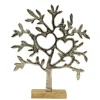 Merkloos Decoratie levensboom - Tree of Life - aluminium/hout - 23x26 cm