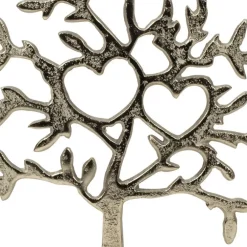 Merkloos Decoratie levensboom - Tree of Life - aluminium/hout - 23x26 cm