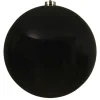 Decoris Kerstbal - zwart - groot - kunststof - 20 cm