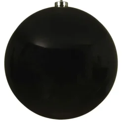 Decoris Kerstbal - zwart - groot - kunststof - 20 cm