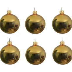 Kerstballen-Decoris kerstballen - 6x - goud - D8 cm - glas