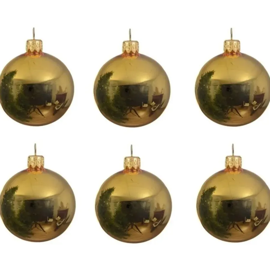 Kerstballen-Decoris kerstballen - 6x - goud - D8 cm - glas