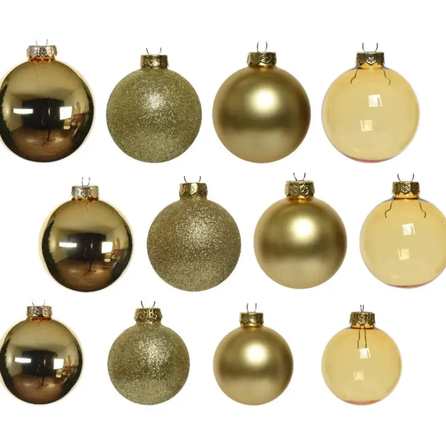 Kerstballen-Decoris kerstballen - 42x - goud - glas - 5-6-7 cm