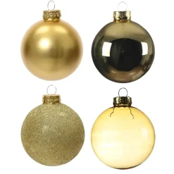 Kerstballen-Decoris kerstballen - 42x - goud - glas - 5-6-7 cm