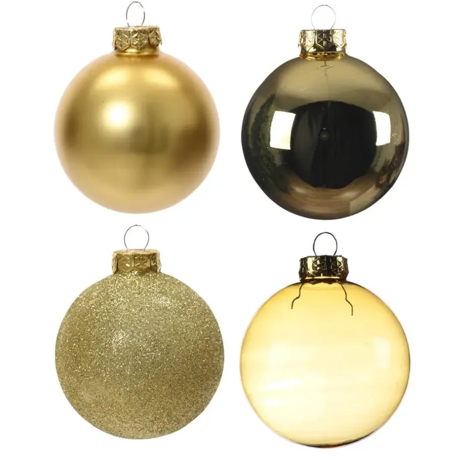 Kerstballen-Decoris kerstballen - 42x - goud - glas - 5-6-7 cm