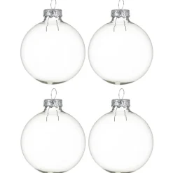Kerstballen-Decoris kerstballen - 8x - transparant - D7 cm - glas