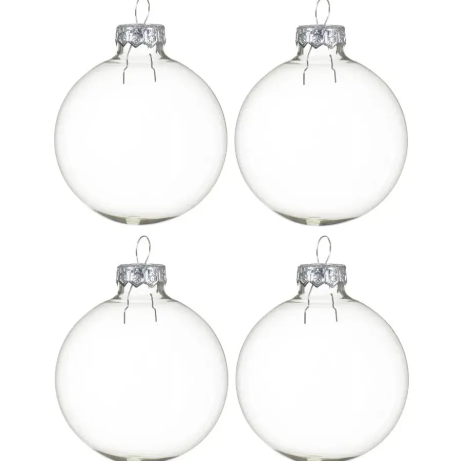 Kerstballen-Decoris kerstballen - 8x - transparant - D7 cm - glas