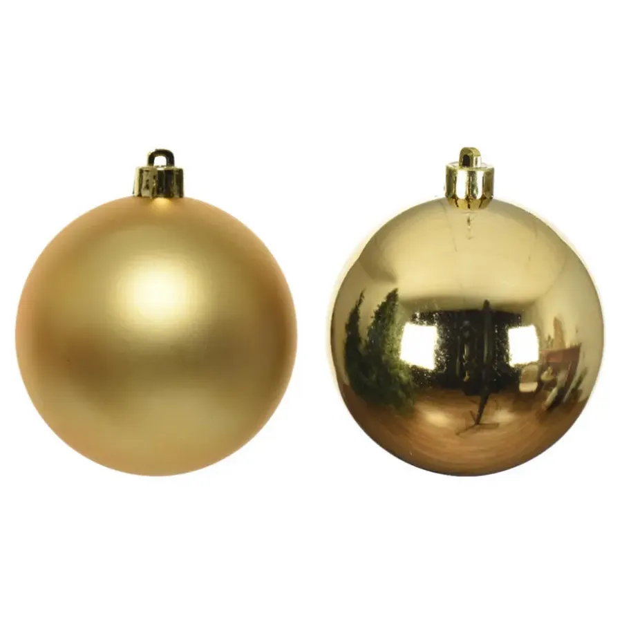 Kerstballen-Decoris Kerstballen - 4x st - goud - 10 cm - kunststof