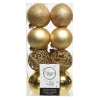 Decoris Kerstballen - 16x st - goud - D6 cm - kunststof