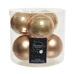 Kerstballen-Decoris Kerstballen - 6x st - toffee bruin - 8 cm - glas