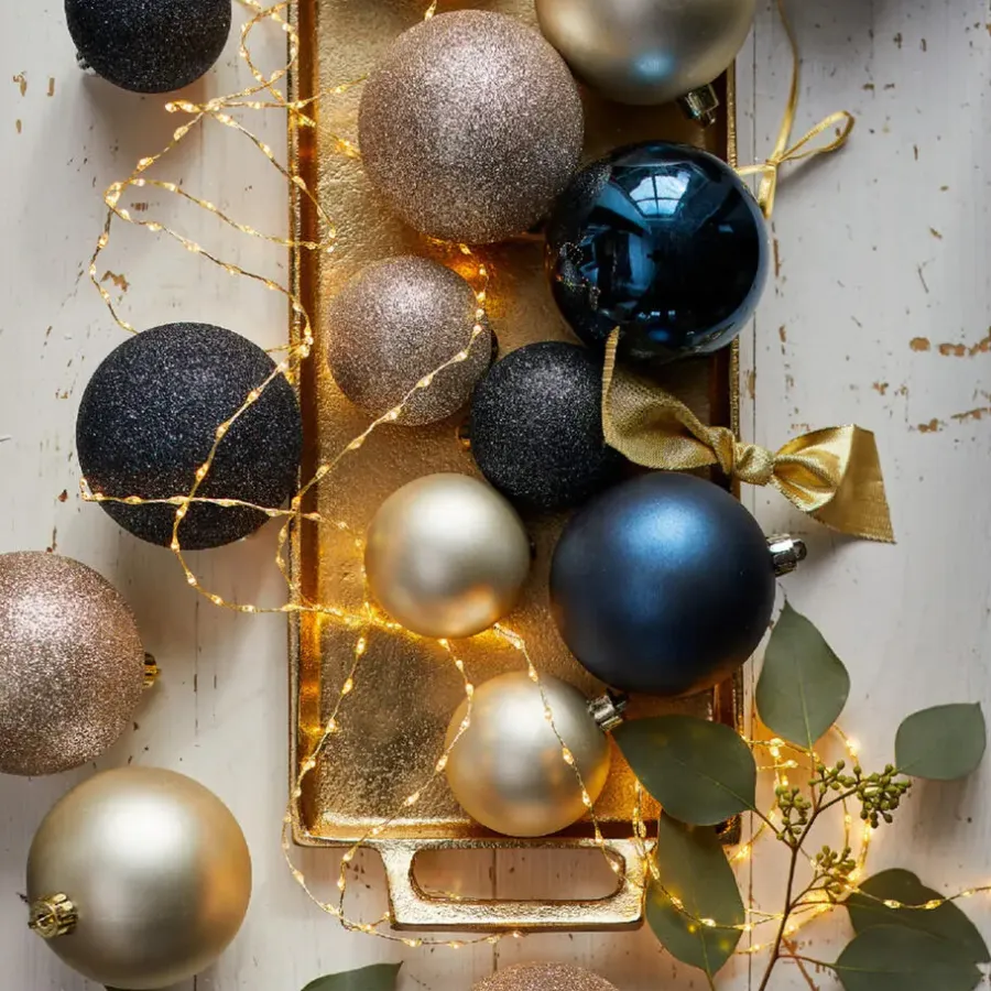 Kerstballen-Decoris Kerstballen - 26x st - goud - 6-8-10 cm