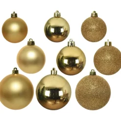 Kerstballen-Decoris Kerstballen - 26x st - goud - 6-8-10 cm