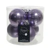 Kerstballen-Decoris Kerstballen - 6x st - lila paars - 8 cm - glas