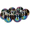 Decoris Kerstballen set - 10x st - glas - zwart/parelmoer - 6 cm