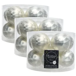 Kerstballen-Decoris Kerstballen set - 10x - wit - glas - mat-glans - 6 cm