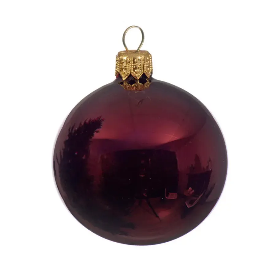 Decoris Kerstballen set - 6x stuks - donker rood - glas - 6 cm